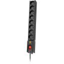 Lestar Pārsprieguma aizsardzības lente LX 810 1966004062, 8 ligzdas, 5 m, 230V, 10A, melna, slēdzis, aizsardzība pret pārslodzi