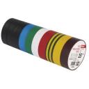 Emos PVC izoliacinė juosta F615992, 10 m, 15 mm, 10 vnt., UV atsparumas, vandens atsparumas, elektrinė izolaicija 40 kV/mm