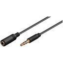 Goobay austiņu un audio AUX pagarinātājs 97122, 5m, 3.5mm, 3-pin, melns, elastīgs, ultra-plāns savienotājs