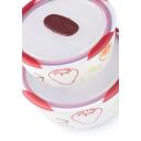 Oursson Bļodu komplekts BS4781RC/DC, 3 L, 22,3 cm, 120 mm, 2,2 kg, Keramikas, Ķir&scaron;u, Balts, Silikons, Caurspīdīgs, 250 &deg;C