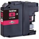 Brother Tinte kasetne LC123M, 600 lappuses, Magenta, Augstas ražības, Saderīga ar Brother printeriem