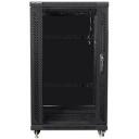 Lanberg Vaba seisev kapp FF01-6822-12B, 600x800mm, 22U, 800kg, must, 4 ventilaatorit, karastatud klaas, teras