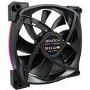 Montech Datora korpuss ventilators AX140PWM BLACK, 140mm, 4-pin, 12V, 27.9dB, 90.5cfm, 540-1760RPM, RGB apgaismojums