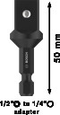 Pāreja muciņām 1/4" --1/2, 50mm, Tiecienskrūvgriežiem, akumulatoru skrūvgriežiem PRO SOCKET ADAPTER AR TAPAS SAVIENOJUMU, 2608551107, BOSCH