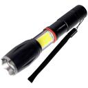 Esperanza Dione Melna Rokas lukturis LED EOT070, 15cm, 135g, 3W, 2500lm, 2 lampas, 4 gaismas režīmi, ūdensizturīgs, ar zoom