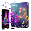 Ziemassvētku eglītei un dekoram viedā LED gaismas virtene 6m Candies sveces formas 100 RGB diodes caurspīdīgs vads USB-C TWKC100RGB-T Twinkly