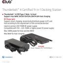 Club3D dokstacija CSV-1581, Thunderbolt 4, 3x Thunderbolt 4, 3x USB 2.0, 1x RJ-45, 140 W, 1000 Mbit/s, melna