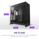 Nzxt Корпус H9 Flow CM-H92FB-01, 3x140мм передние вентиляторы, 1x120мм задний вентилятор, поддержка радиатора 420мм