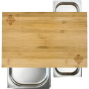 Кухонная разделочная доска с 3 подносами из нержавеющей стали, KSTOOLS, 100225, 4.85 кг, 34 x 51 x 9 см