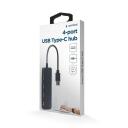 Gembird USB centrinis įrenginys UHB-CM-U2P4-01 4-port USB-C, juodas, USB 2.0 4, suderinamas su Windows 11