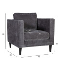 Krēsls SPENCER 81x86xH86cm, materiāls: samta audums, krāsa: tum&scaron;i pelēks 21634 Allit