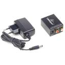 Gembird digitaalne - analoogne helikonverter DSC-OPT-RCA-001, 1 x TOSLINK, 1 x RCA, 2 x RCA, 5 VDC toide