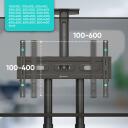 Onkron TV stovas TS1552-B, 40-70 colių, maksimali apkrova 60.5 kg, auk&scaron;čio reguliavimas 1200-1500 mm, 2 AV lentynos
