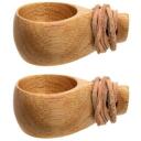Atom Krūzītes koka tūrisma 2865960, 2 krūzītes, 35 ml katra, ādas aukla 23 cm, tikai mazgāt ar rokām