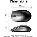 Vention USB optinė pelė KTABG, 1200DPI, 3 mygtukai, 1.5m laidas, universalus, juoda