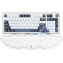 White Shark CUMULUS-W tastatūras plaukstas balsts KP-012, 430mm &times; 110mm, 25mm, &scaron;ūnu gumija, atmiņas putas, neslīdo&scaron;a virsma