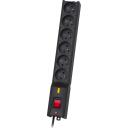 Lestar Pārsprieguma aizsargs LX610 1966004673, 1,5m, 6 maiņstrāvas rozetes, 230V, 10A, 155J, melns, slēdzis