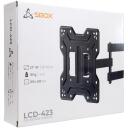 Sbox Monitora stiprinājums LCD-423, 23-43'', 30kg, 200x200, Melna, VESA 100x100-200x200, 5,5-39,2cm, +5&deg;/-10&deg;, +90&deg;/-90&deg;