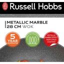 Russell Hobbs Wok RH028121EU7, 28cm, 3.5l, alumiinium, metalliline marmor, mittenematu pind, kaanega