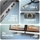 Axagon USB хаб HMC-7HX2 7в1, 2x HDMI, 1x RJ-45, 2x USB 5Gbps, 1x USB-C, 15 см силовой кабель