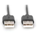 Digitus &Uuml;henduskabel USB 2.0 AK-300100-010-S, 1m, must, USB A isane, USB A isane