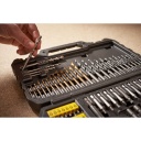 100 daļu urbšanas un skrūvēšanas komplekts, STANLEY, STA88548-XJ, dažādi piederumi un izturīgs korpuss