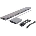Hyper | HyperDrive Triple-4K dokstacija HD156-GL, 3xHDMI, 3xDP, 2xUSB-C, 100W, Gigabit Ethernet, sudraba