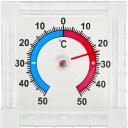 Keltin lauko langų termometras K00414 -50&deg;C iki +50&deg;C, 75 &times; 75 mm, skaidrus korpusas, lipni montavimo juosta