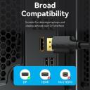 Vention DisplayPort kaabel isane isase HAKBG 1.5m 4K must 30 AWG 21.6 Gbit/s 240 Hz 3840 x 2160