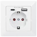 Digitus viedā kontakligzda DA-70615, 5V, 2.8A, 1 x USB Type-C, 1 x USB A, 2 USB ligzdas, 2P+E