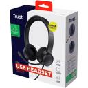 Trust ausinės Ayda 25089, 20 - 20000 Hz, 1.8 m laidas, aktyvus triuk&scaron;mo slopinimas, 2 garsiakalbiai, USB Type-A