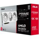 Asus Videokaart PRIME-RX9070XT-O16G-WH 16GB GDDR6, 2460 MHz, 256 bit, PCIe 5.0, 3 ventilaatorit, 7680 x 4320