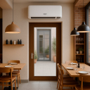 Kompaktne ja võimas seinale paigaldatav õhukardina soojendi LED-ekraani ja puldiga 2000 W valge CR7753 Camry