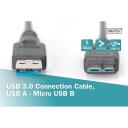 Digitus USB kaabel AK-300117-003-S, 0,25m, USB A isane, USB Micro-B isane, must, UL2725, topeltvarjestus, CU, nikli, AWG 28