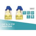 Digitus patch kabelis DK-1644-A-010/B, 1m, CAT 6a, RJ-45, zils, booted, halogēna brīva, aizsargāts, 8 vadi