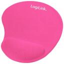 Logilink gēla peles paliktnis ID0027P, 220 x 220 x 30 mm, rozā, pretslīdes apak&scaron;a, ergonomisks plaukstas balsts