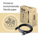 Club3D DisplayPort kabelis CAC-1060 3m, 28AWG, 32.4Gbps, 7680x4320, HBR3, taisns kontakts, latching savienotāji