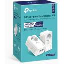 TP-LINK powerline adapteris TL-PA7027P KIT, 1000 Mbit/s, 2 Gigabit prievadai, Plug and Play, 300 m veikimo atstumas
