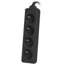 Lanberg pikendus UPS 1,5 m must PS0-04E-0100-IEC-BK, 4 pesa, laste kaitse