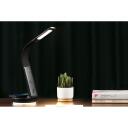 Hawk Galda lampa HW-LAMP02, 4.5W, 10W bezvadu uzlāde, 2 LED spuldzes, elastīga roka, melna
