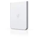 Sieninis Wi Fi 6 prieigos ta&scaron;kas su 4&times; GbE RJ45 1&times; PoE in + 1&times; PoE out iki 5.3 Gb s bendra pralaidumo sparta 300+ įrenginių palaikymas UniFi6 In Wall U6 IW Baltas Ubiquiti