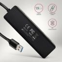 Axagon USB keskjaam HUE-C1A 4x USB 5Gbps, toitekaabel 19 cm, kaardilugeja, laadija 1.5A/5V