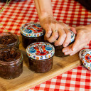 Dangtelis Ø82 su spalvingu liaudies raštu, 10 vnt BROWIN 136951, 6 kabliukai, metalas, Ø82