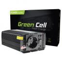 Green Cell Muundur INV02DE, 24V, 300W, 600W, 230V, must, &uuml;lepinge kaitse, &uuml;lekuumenemise kaitse