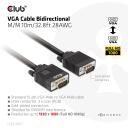 Club3D VGA kabelis CAC-1710 10m 28AWG, 2x VGA (D-Sub) vīrie&scaron;u, 1080p, zelta kontakti, apaļ&scaron; kabelis