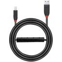 Lindy USB 3.0 A/B aktiivkaabel 43227 10m, must, USB A isane-USB B isane