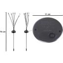 Beper Dārza lampa P207ILO104, 1.2 V, 6 spuldzes, IP44, Ni-MH 300 mAh, melna, plastmasa