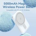Vention Power Bank FHSB0, 5000mAh, 3.7V, 3A, juhtmevaba laadimine, kompaktne disain, automaatne magnetiline laadimine