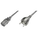 Digitus Strāvas kabelis AK-440110-012-S, 1.2m, 10A, CEE 7/7, IEC C13, melns, veidots