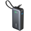 Kompakts premium klases ārējais ātrās uzlādes akumulators 10000 mAh 30 W USB-C PD / USB 3.0 Melns A1259G11 Anker